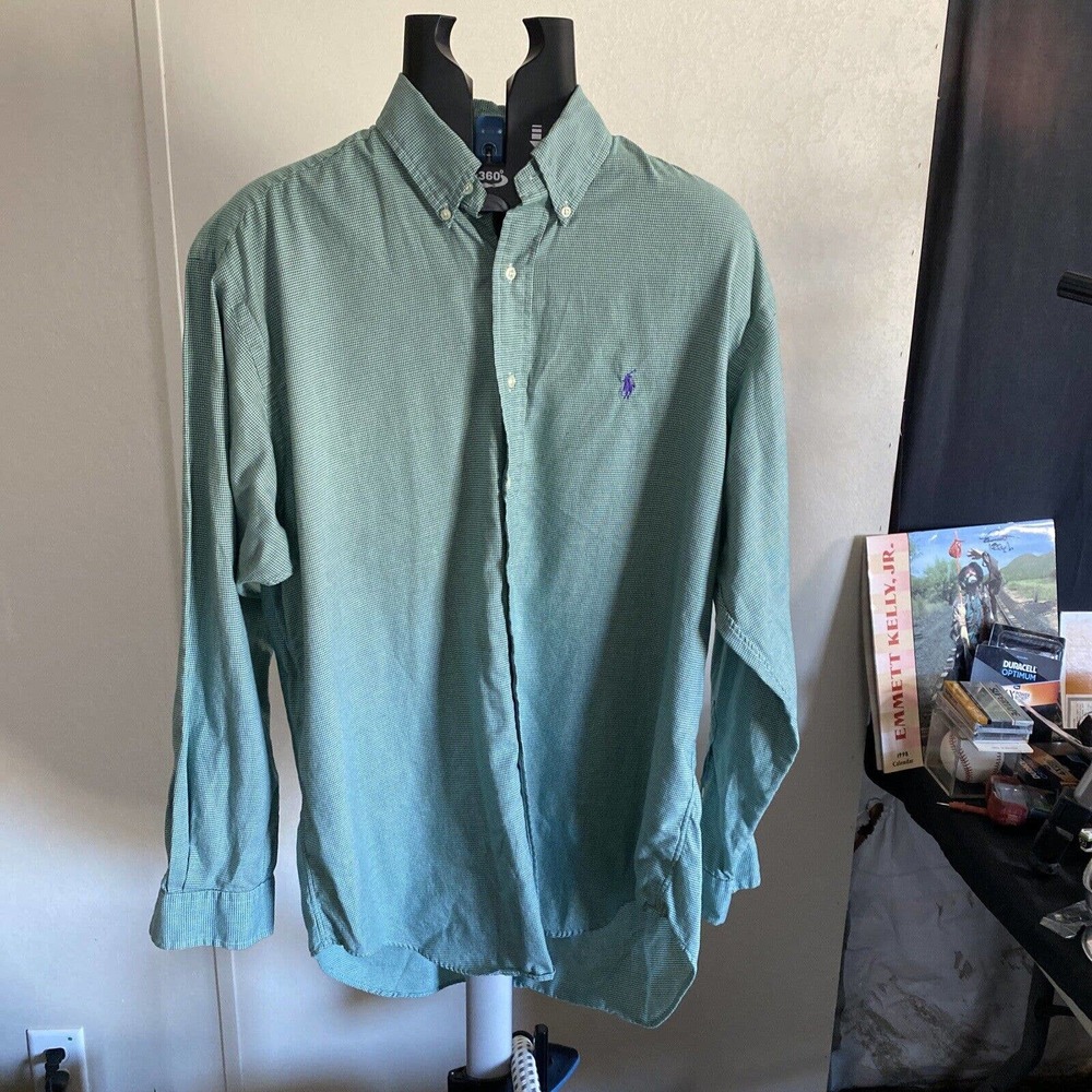 LNC Gorgeous Ralph Lauren size M Green, White Checkered Shirt Pony
